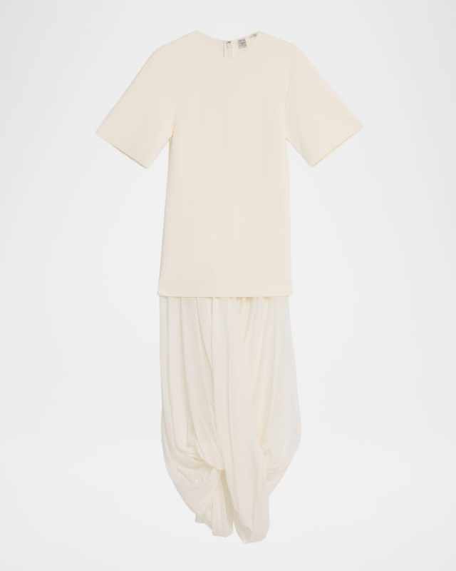 Cocoon Drop-Waist Maxi T-Shirt Dress